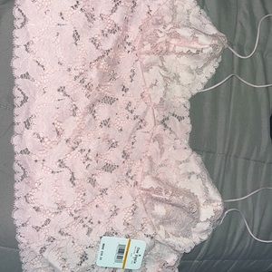 Pink Lace cropped shirt